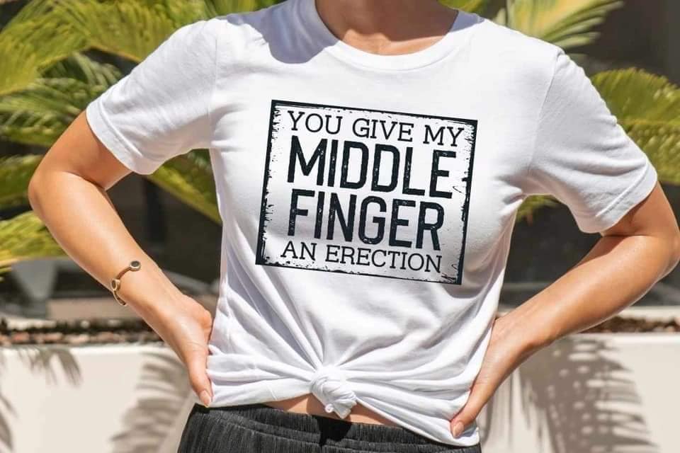 Middle finger erection