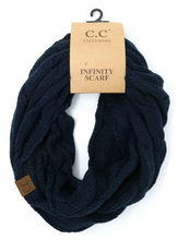 Load image into Gallery viewer, Black CC Infinity Scarf
